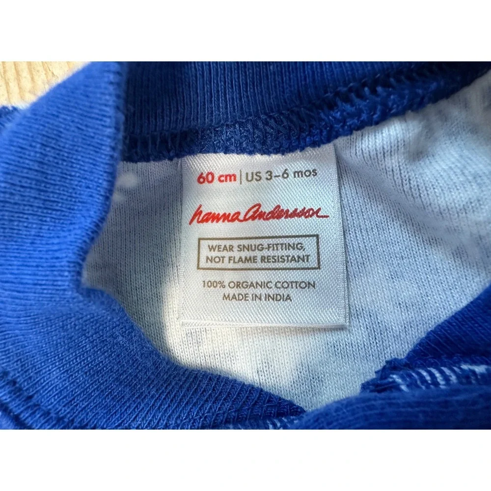 Hanna Andersson‎ Blue Snowflake Pajamas Baby 60cm 3-6 Months Organic